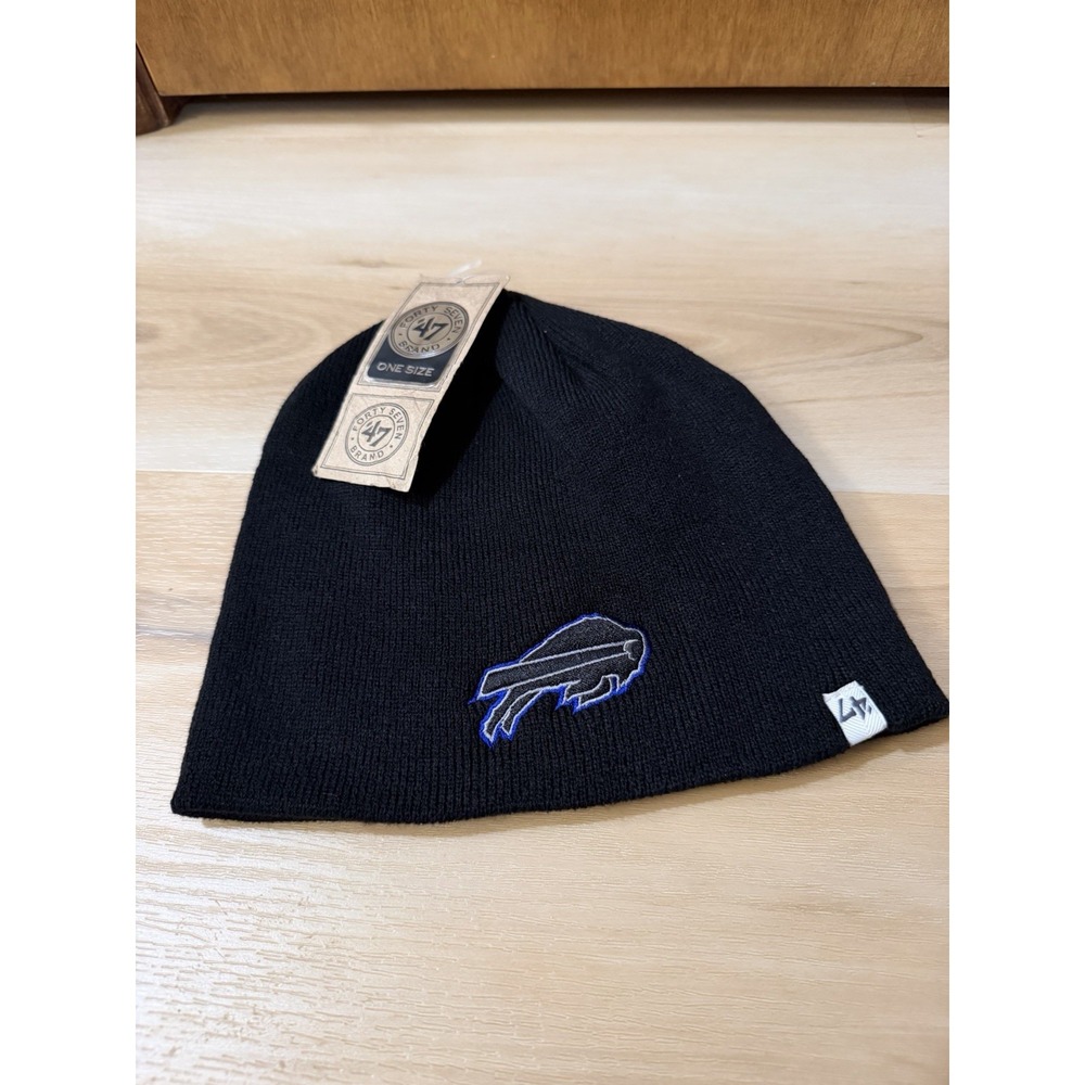 47 Brand Buffalo Bills Black Winter Hat One Size Adult Knit Beanie New With Tags